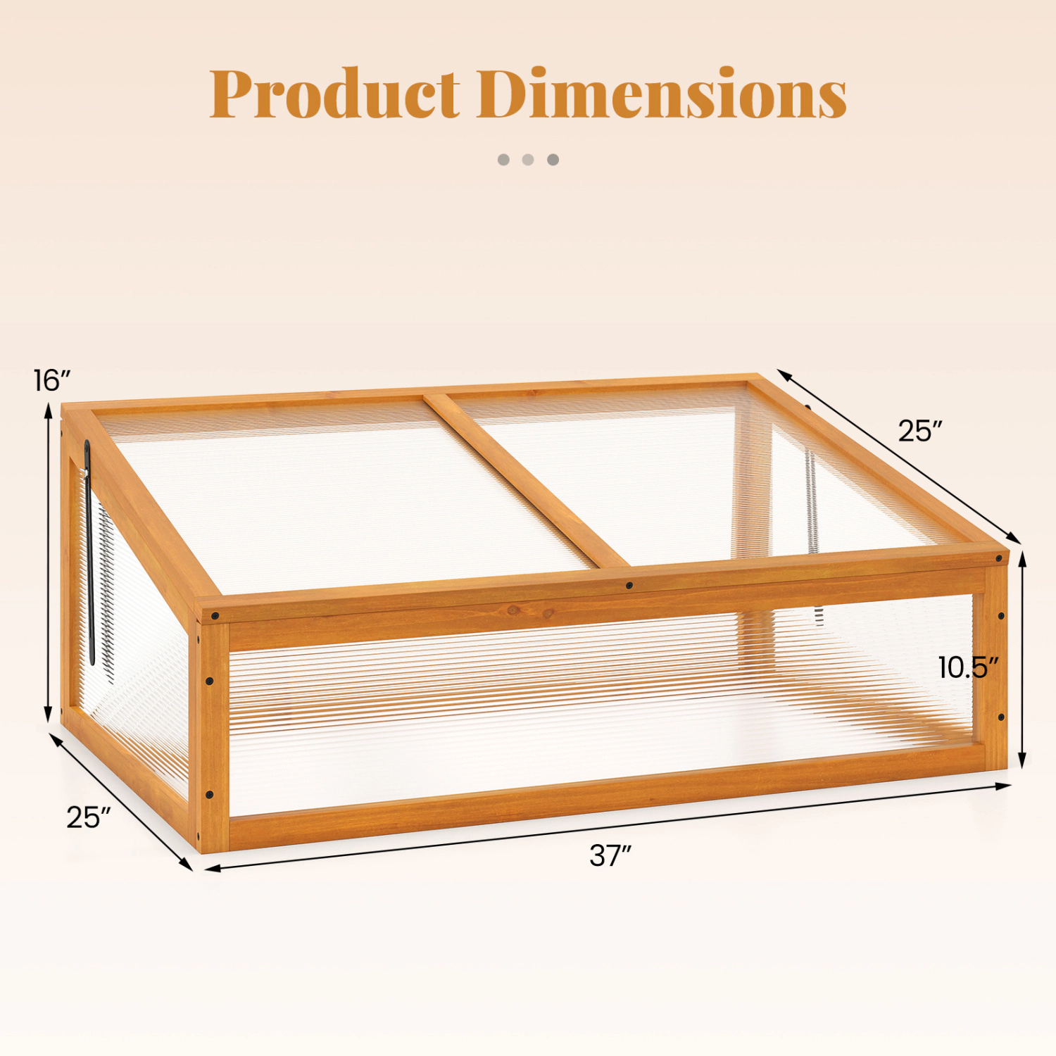 LJG Wood Cold Frame Greenhouse Raised Planter Bed Protection with Transparent Flip-Top Roof