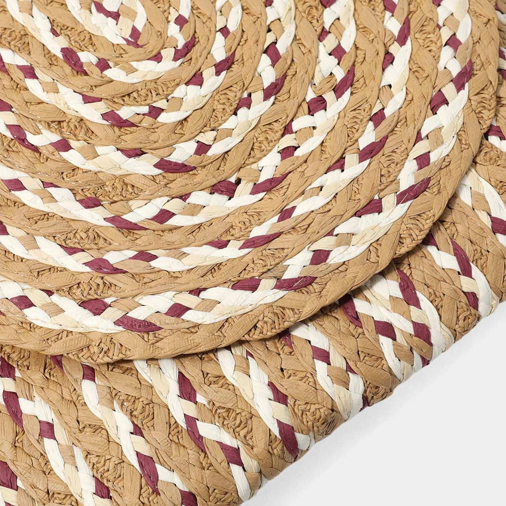 Fashnzfab Multi Color Straw Clutch / Crossbody Bag