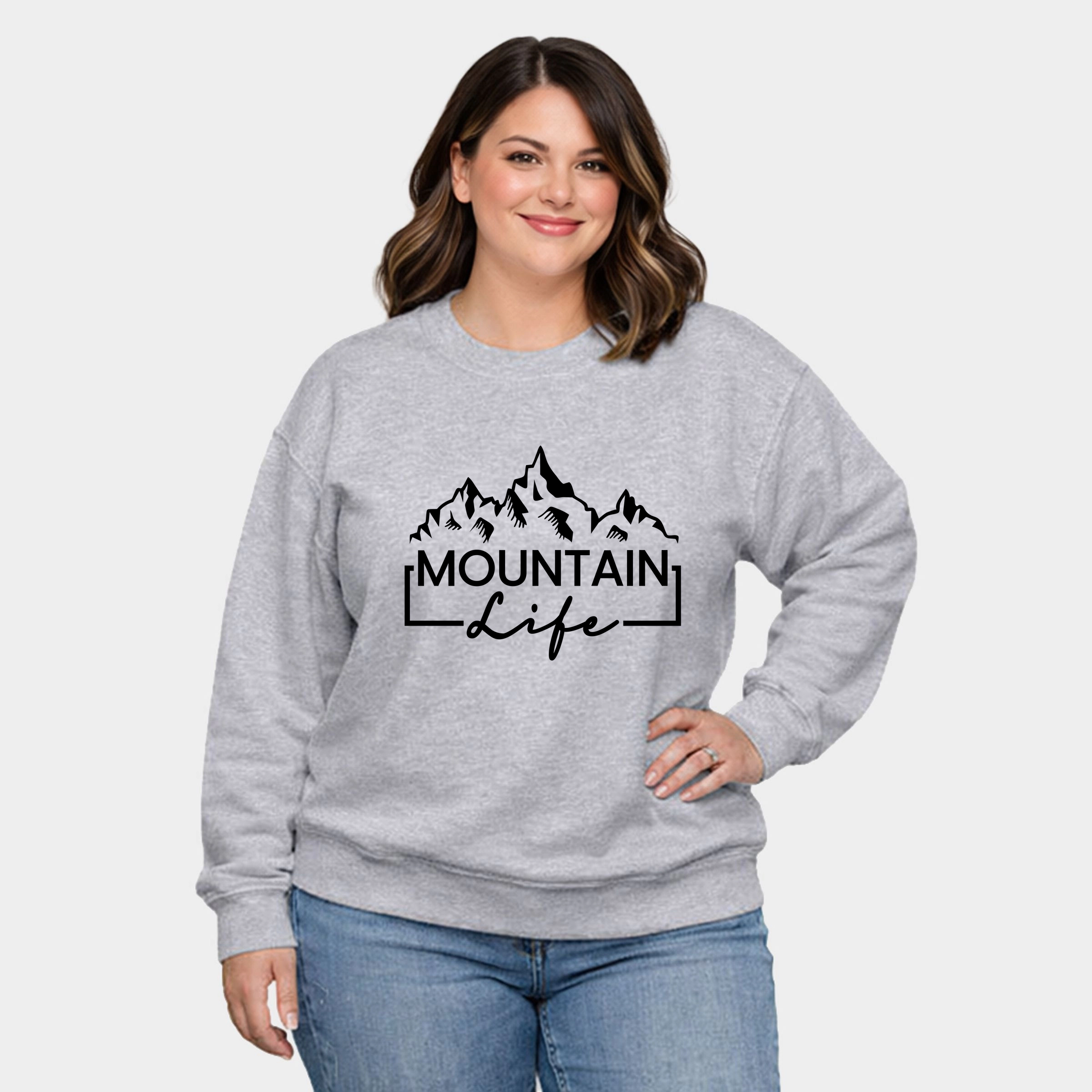 Simply Sage Market - Mountain Life  Women's Plus Sized Graphic Sweatshirt