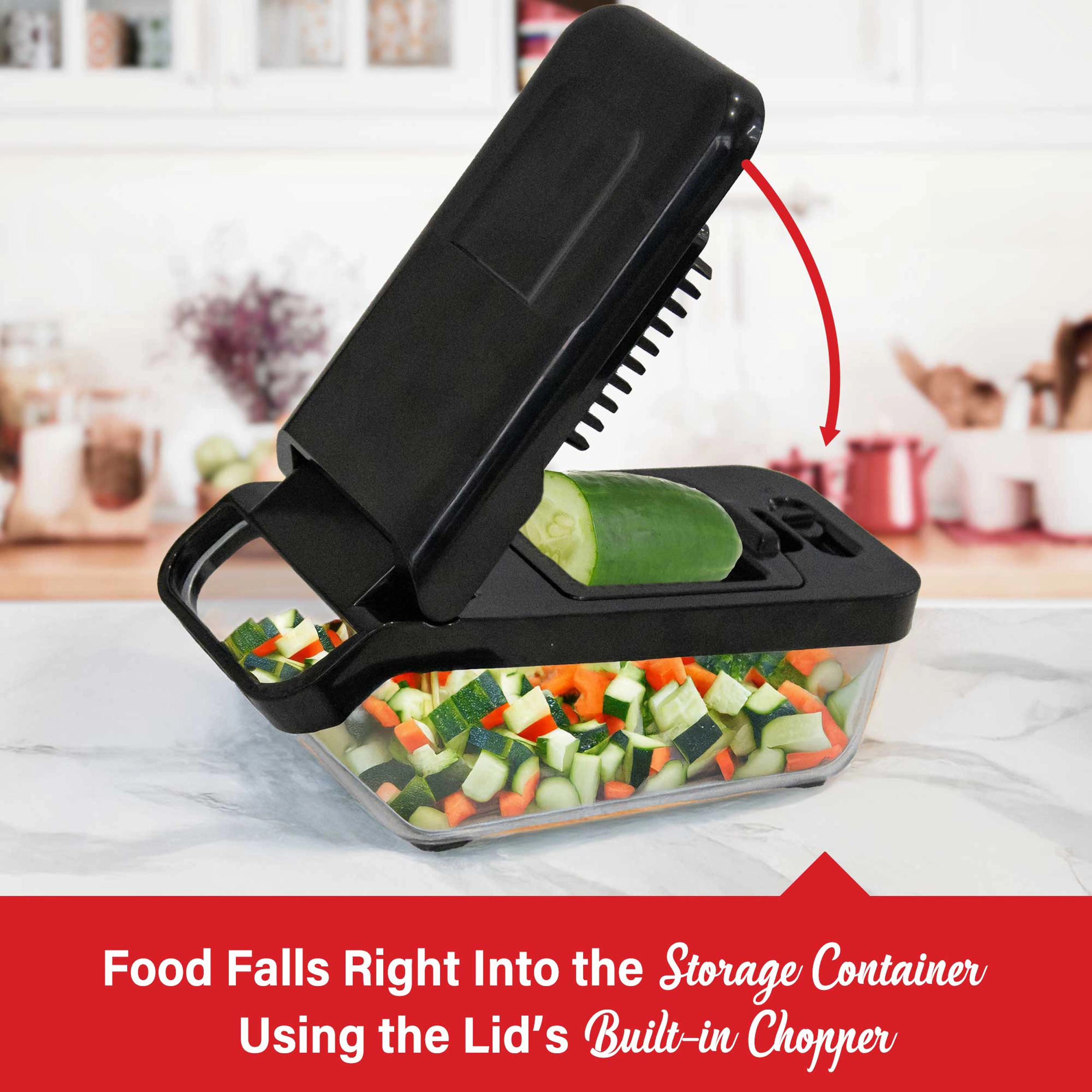 Brentwood All-in-One 4.25 Cup Food Chopper with 8 Interchangeable Stainless Steel Blades