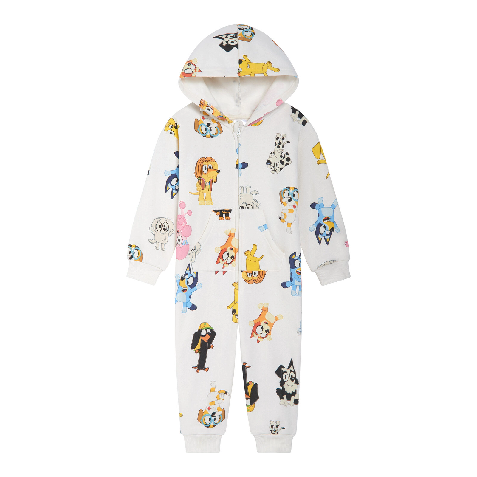 Bluey Girls' Loungewear Fleece Hooded One Piece