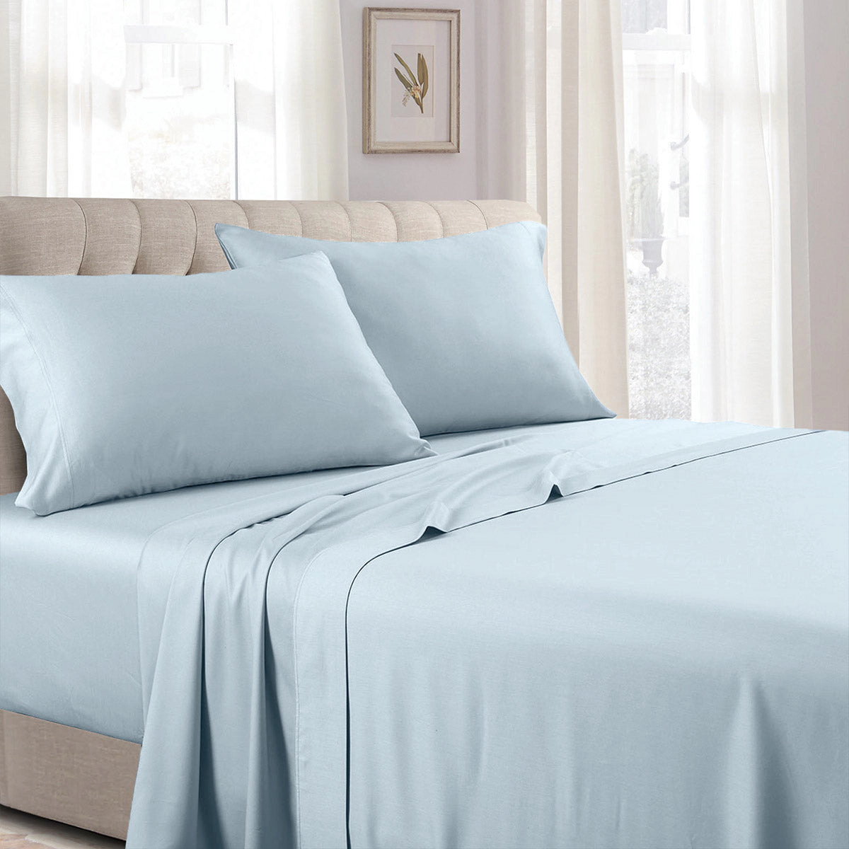 Egyptian Linens 250 Thread Count Cotton Sateen Low Profile Sheet Set Made USA