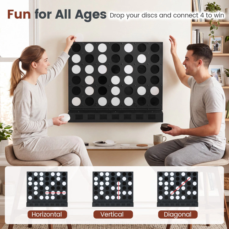 Hivvago Wall-mounted Jumbo 4-in-a-Row Game with Acrylic Discs