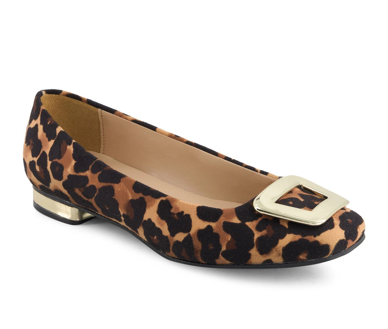 Andrea Womens Animal Print Ballet Flats