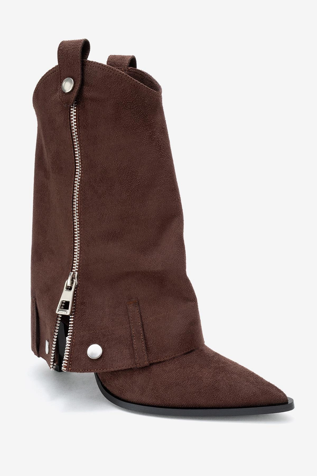 Prologue Shoes Womens Lola Zip Pointed Toe Heel Boot