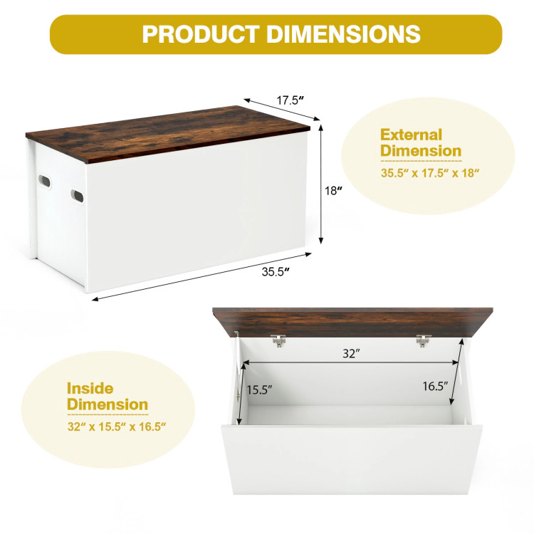 Hivvago Flip-top Storage Chest with Self-hold Cover and Pneumatic Rod