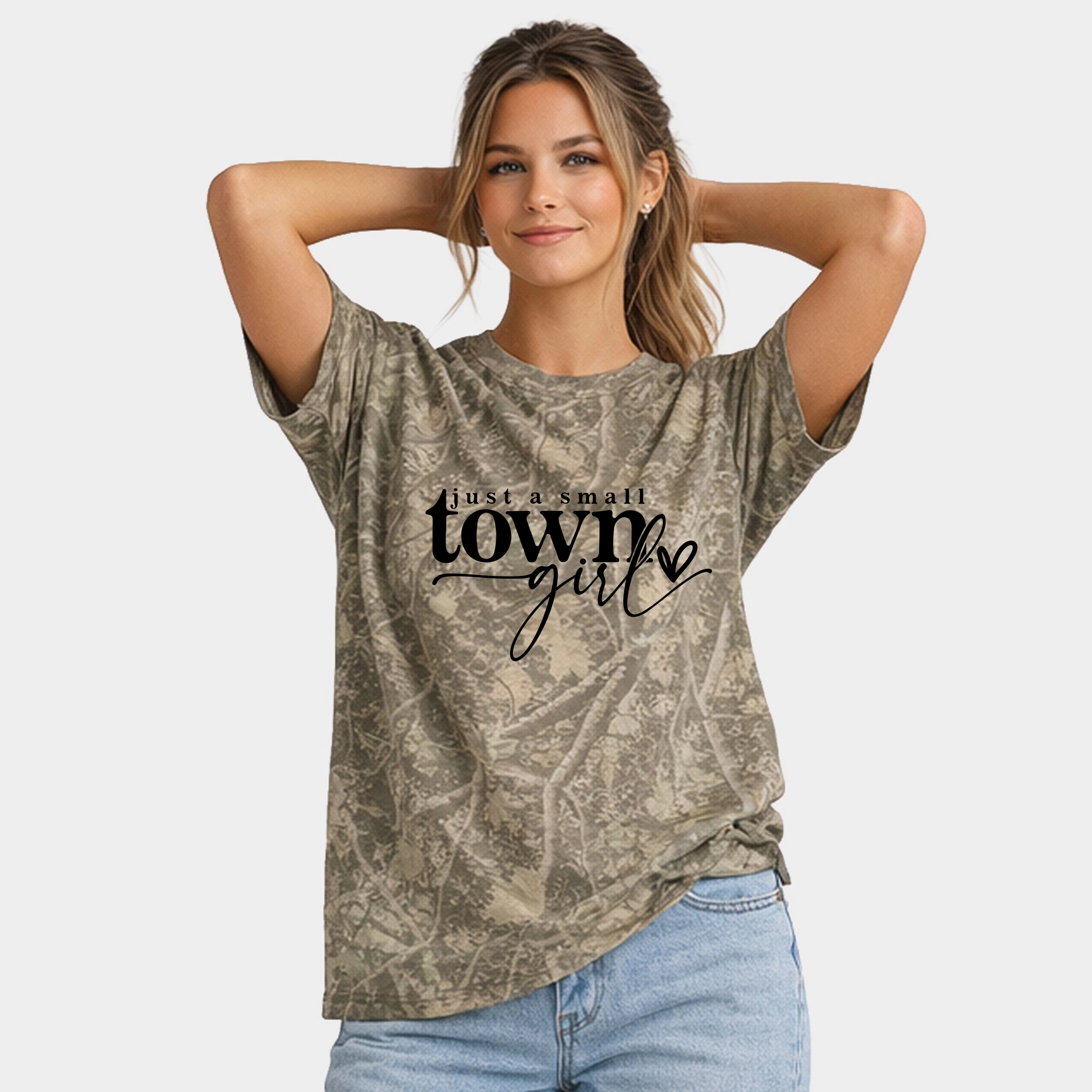 Simply Sage Market - Small Town Girl Heart Women's Heavyweight Crew
