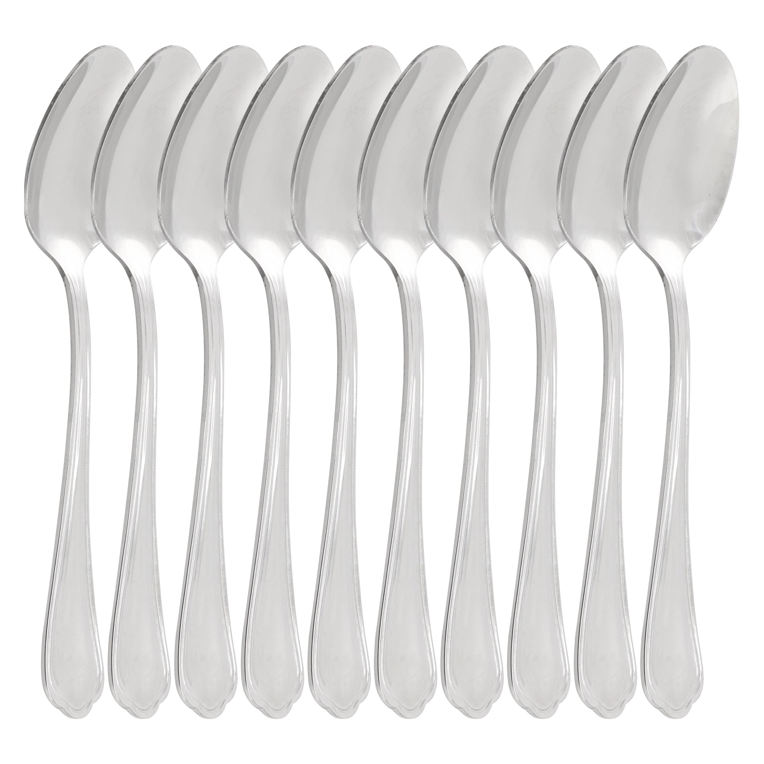 Gibson Home Hillside Daisies 10 Piece Stainless Steel Teaspoon Set