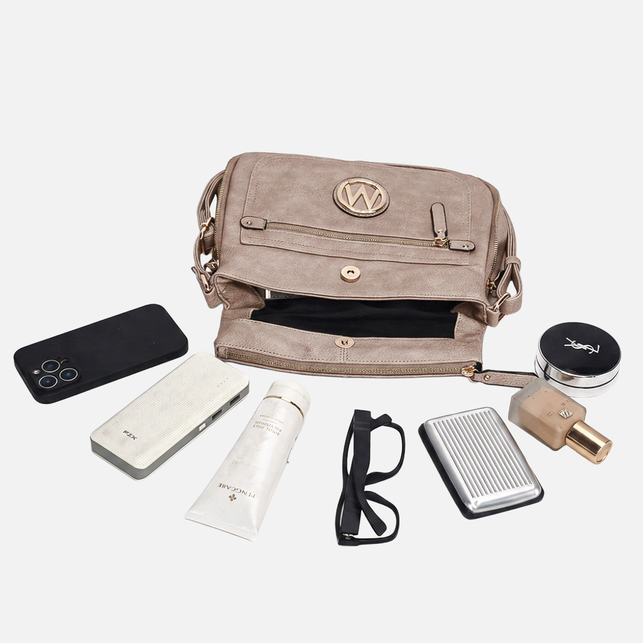 MKF Collection by Mia K Luciana Crossbody Bag - Vegan Leather, Gold-Tone Hardware
