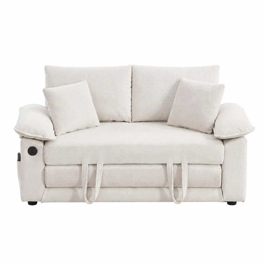 GOODSILO Convertible Chenille Upholstered Sofa Bed Functional Seating