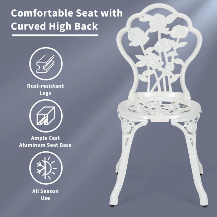 Hivvago Outdoor Cast Aluminum Patio Furniture Set With Rose Design