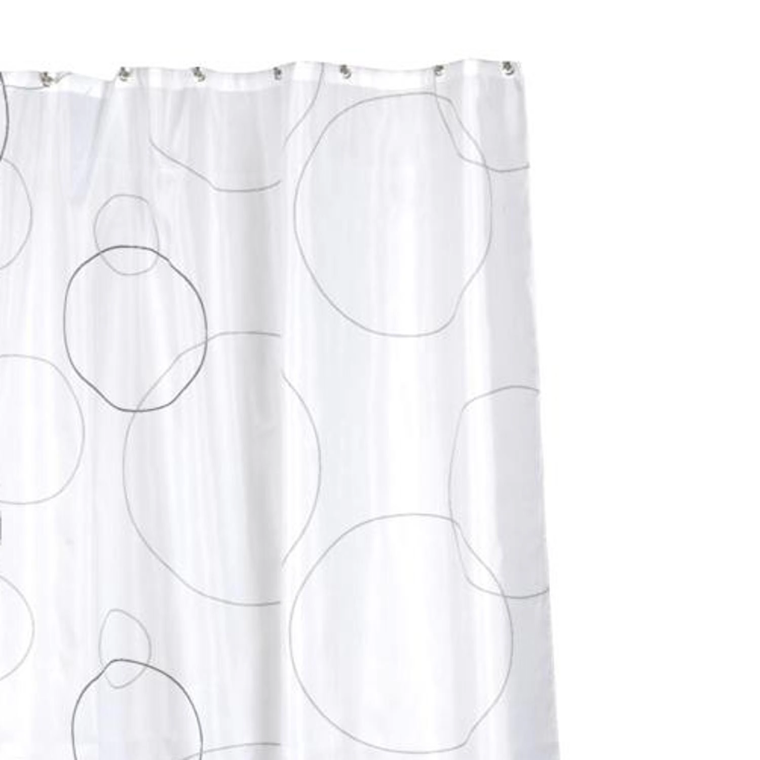Carnation Home Fashions Ava Fabric Shower Curtain White 70x72