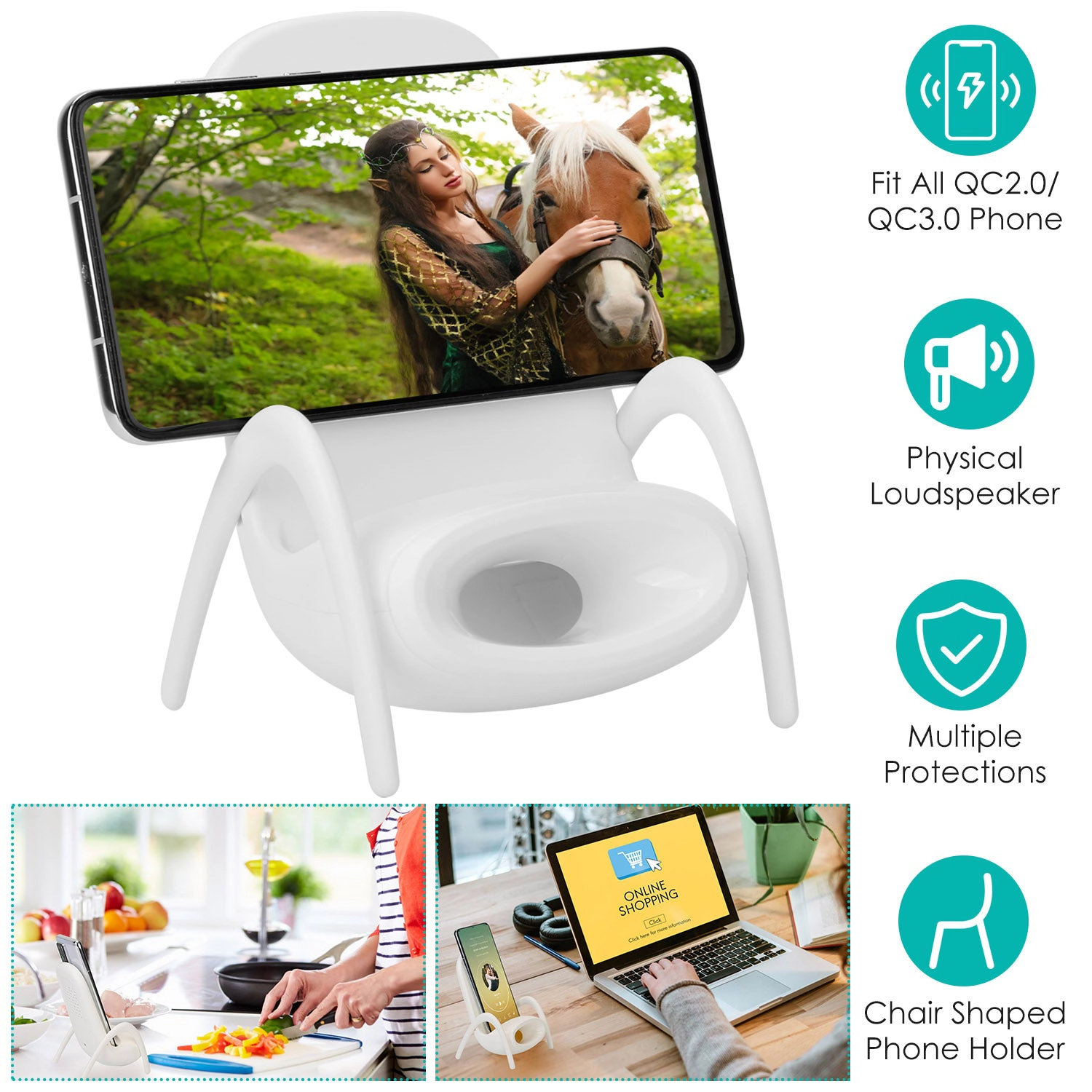 GBruno Wireless Charging Mini Chair Phone Stand