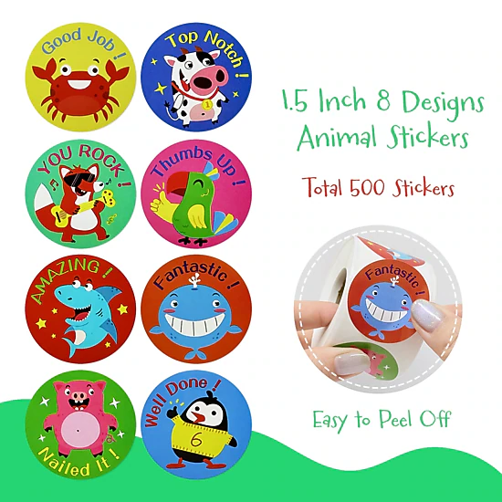 Wrapables Animal Sticker Roll, Stickers for Sealing Cards, Envelopes ...