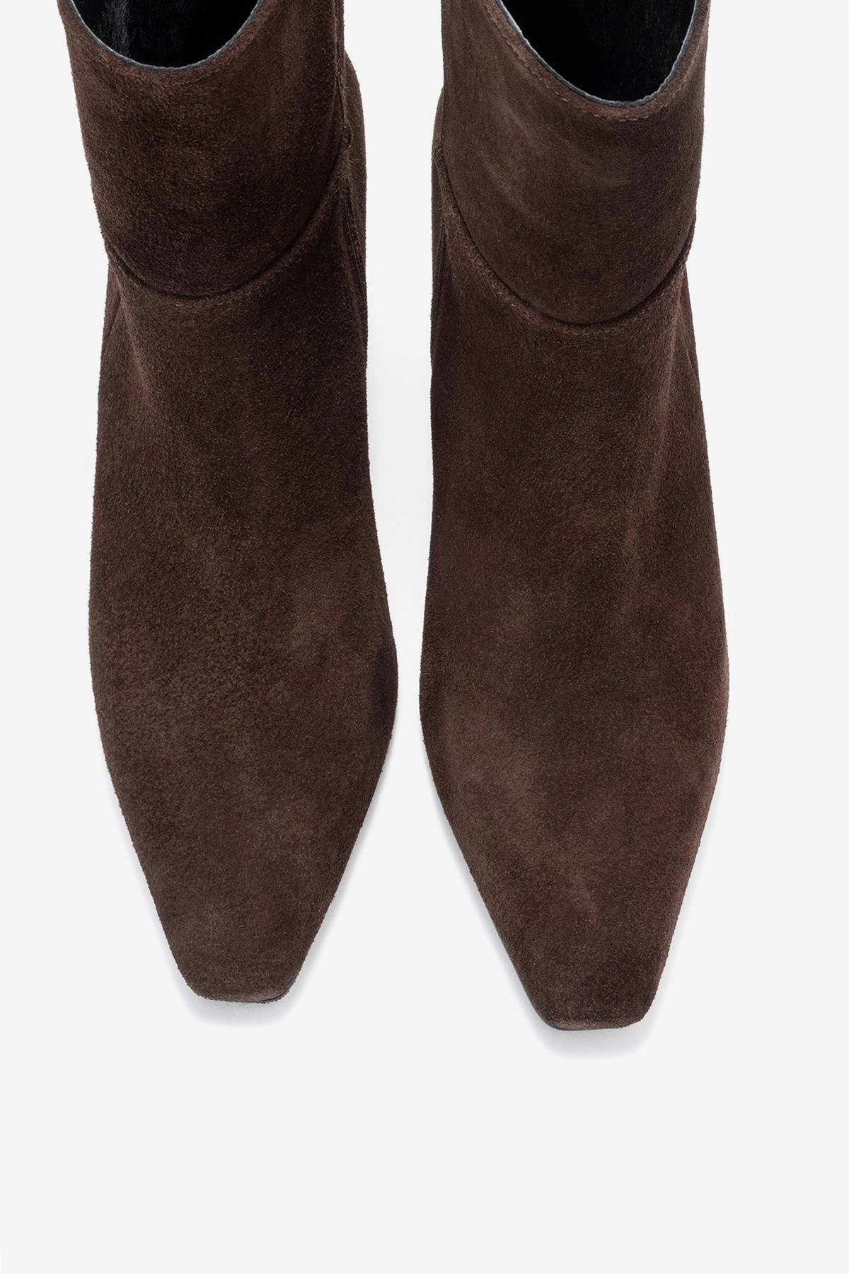Forever & Always Womens Kyoto Leather Block Heel Boots