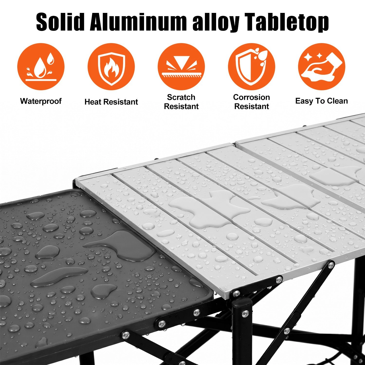 GBruno Folding Camping Kitchen Table With Lamp Post