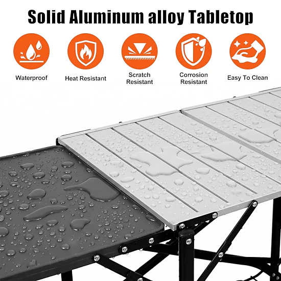 GBruno Folding Camping Kitchen Table With Lamp Post