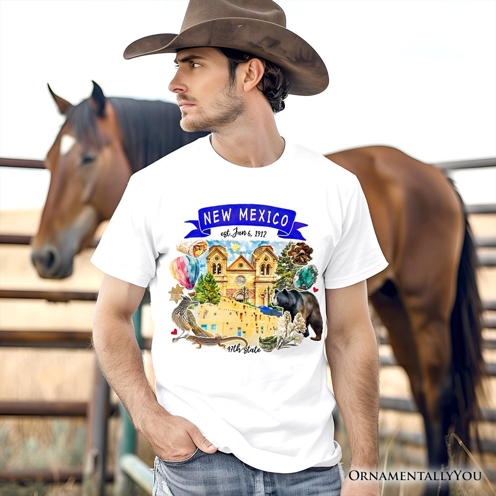 OrnamentallyYou Unisex Artistic New Mexico State Themes And Landmarks T-Shirt