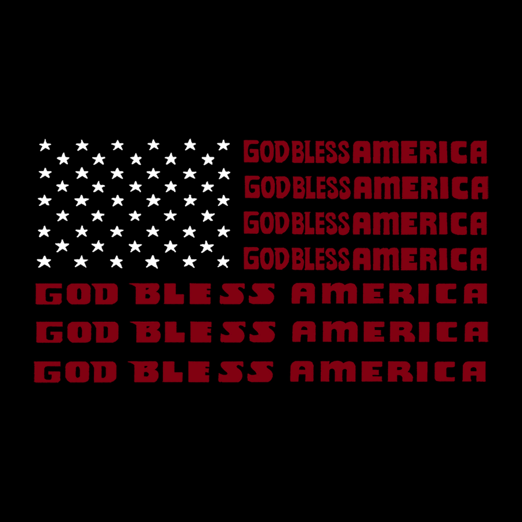 LA Pop Art Men's God Bless America Word T-Shirt, 100% Cotton, Crew Neck Short Sleeve, Regular Fit