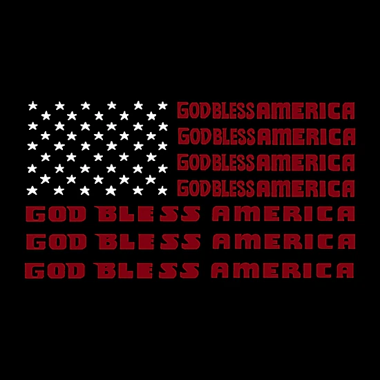 LA Pop Art Girls Word Art T-Shirt - God Bless America