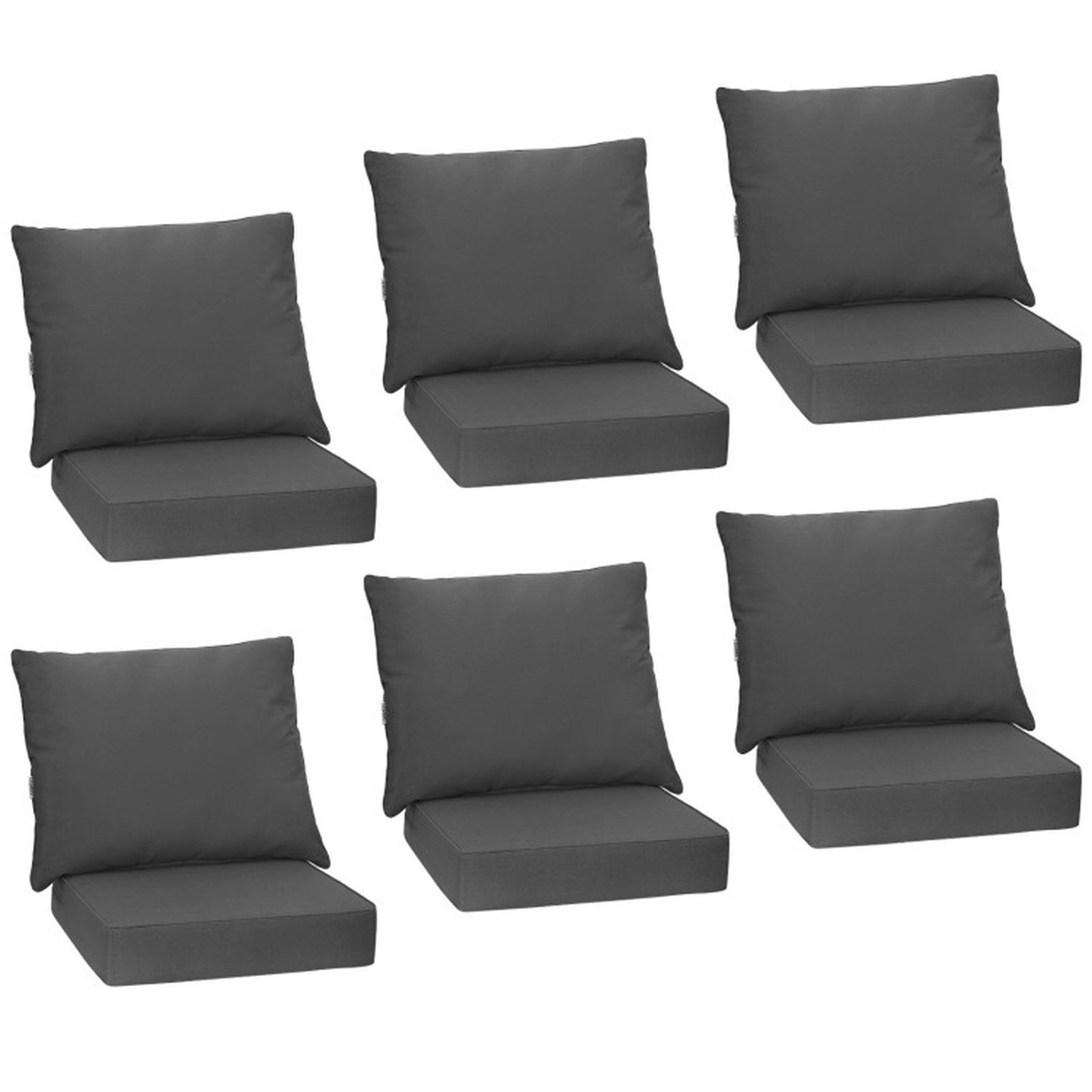 SUGIFT Deep Seat Chair Cushion Pads Set with Rope Belts for Indoor and Outdoor Gray