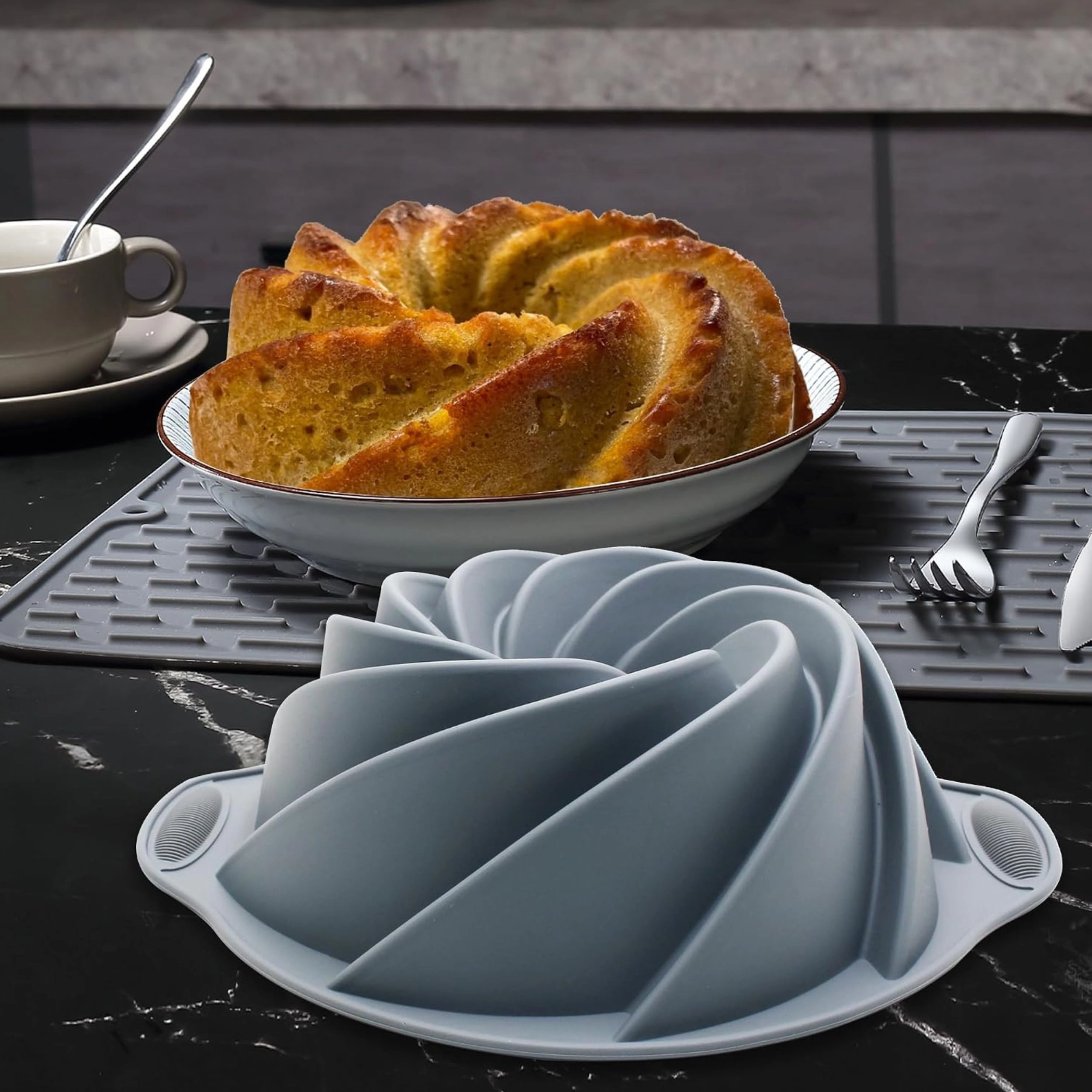 Stock Preferred Pack of 58 Gray Silicone Baking Pan Mold and Measuring Set