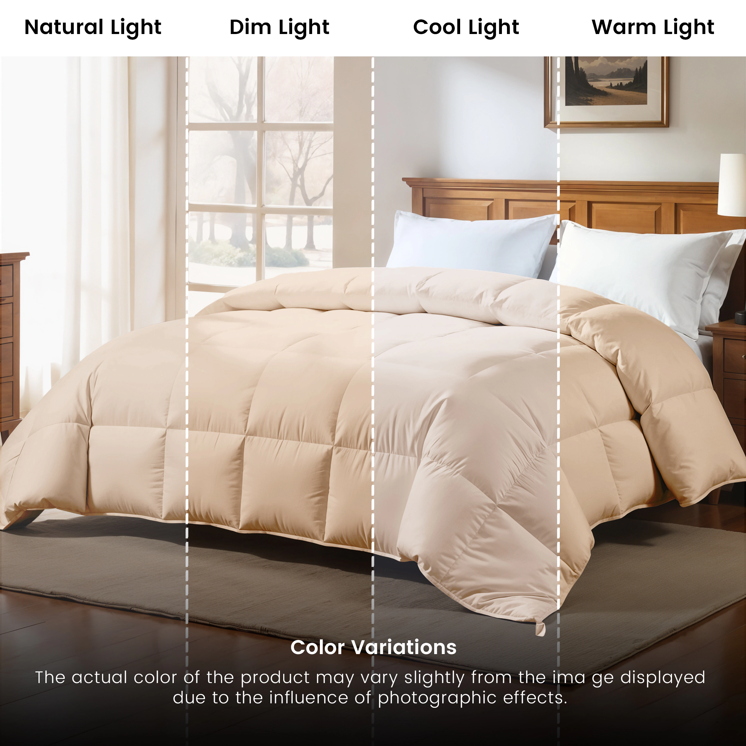 Lux Decor Collection Quilted Comforter Down Alternative Duvet Insert All Season 1Pc with Corner Tabs