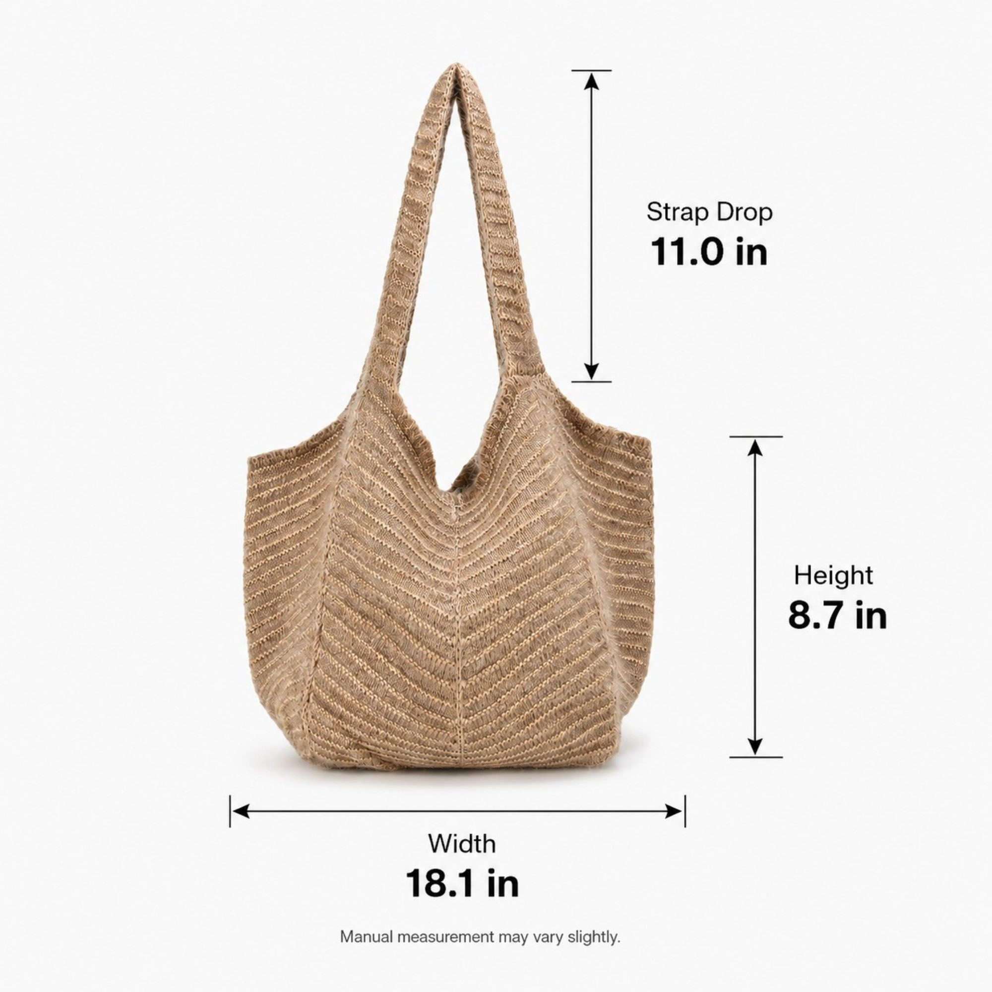 Alilang Women's Soft Knit Hobo Tote Bag with Textured Shoulder Strap