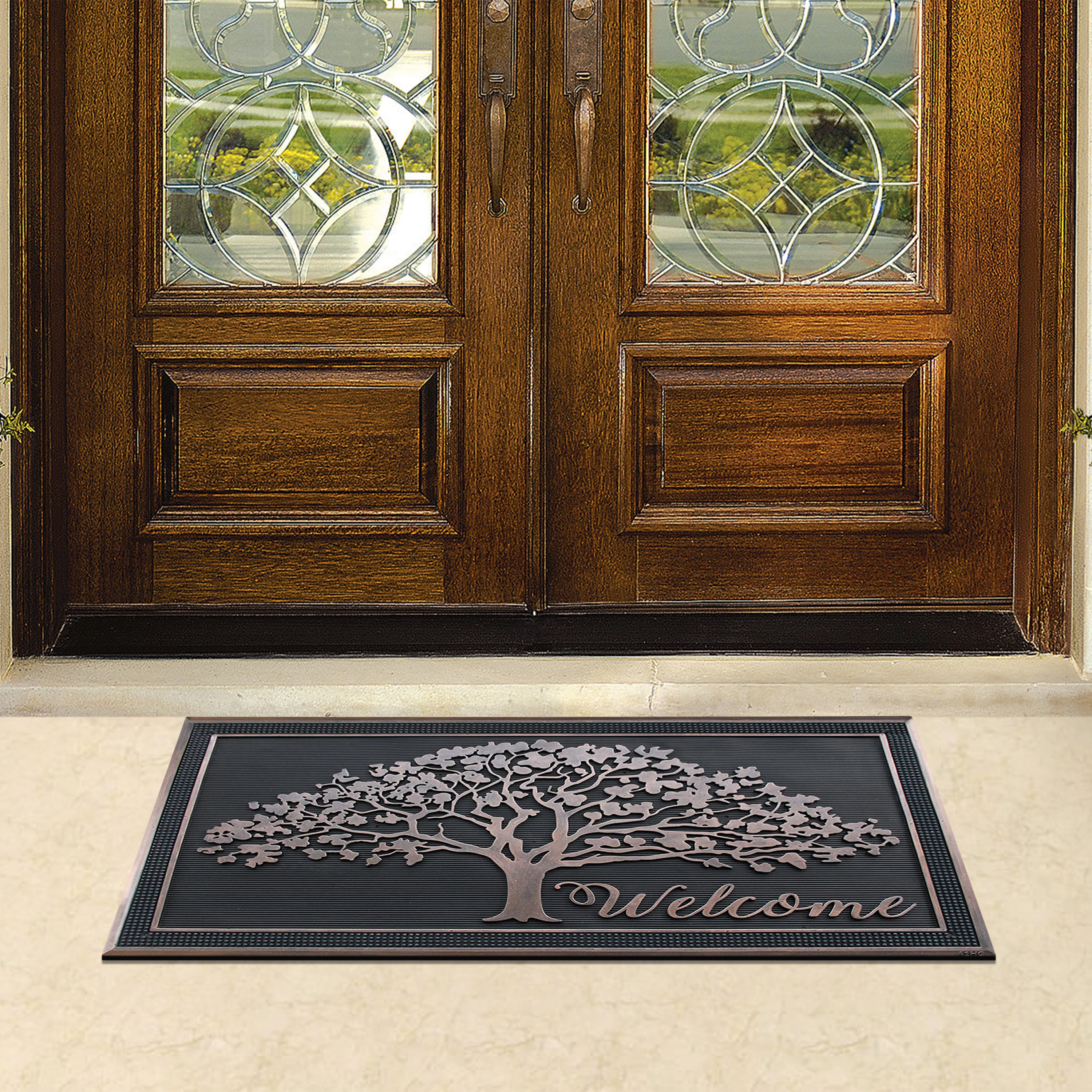 A1HC Rubber Door Mat 48x30 Inches Heavy Duty Non-Slip Low-Profile