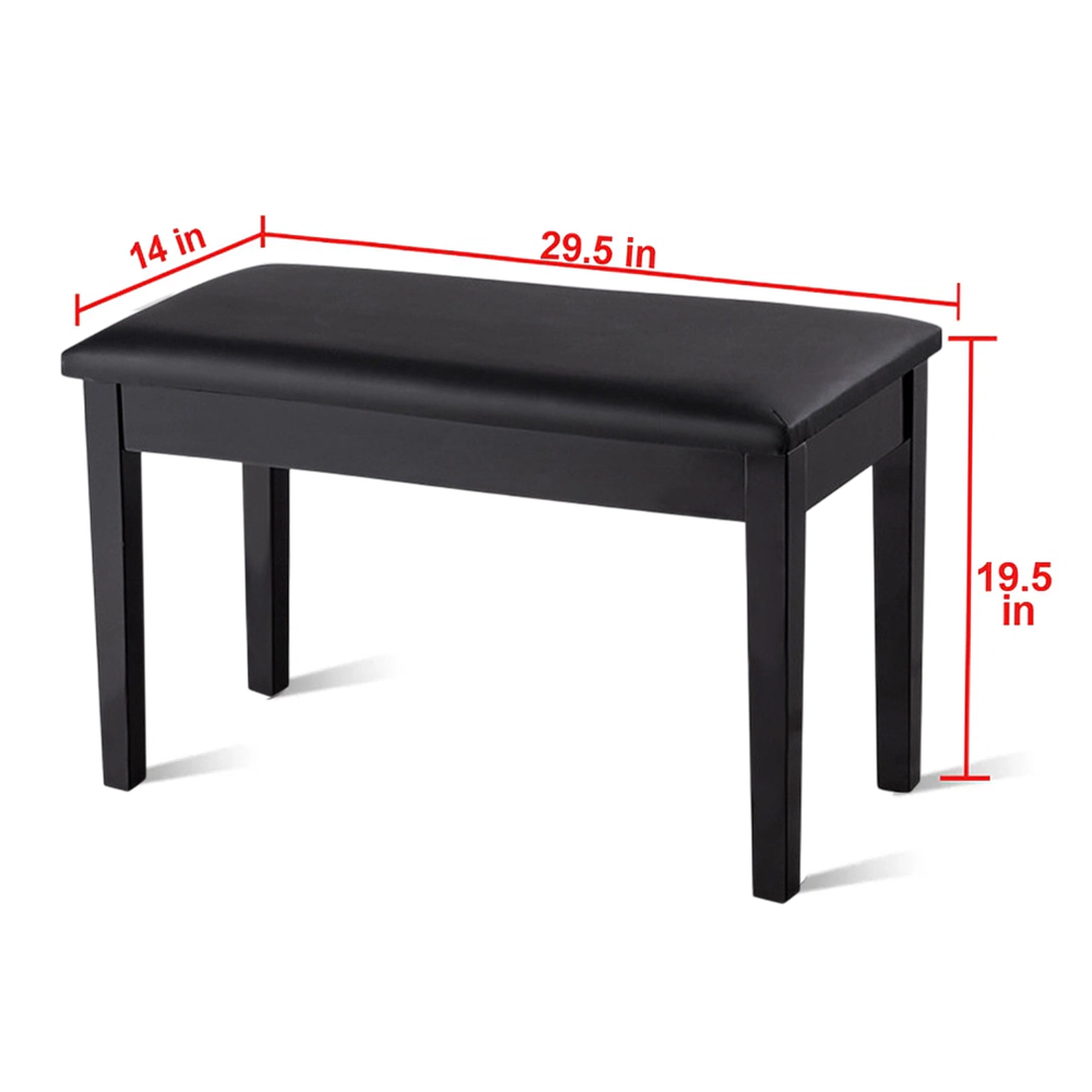 Hivvago PU Leather Upholstered Piano Bench with Solid Wood Frame and Padded Seat