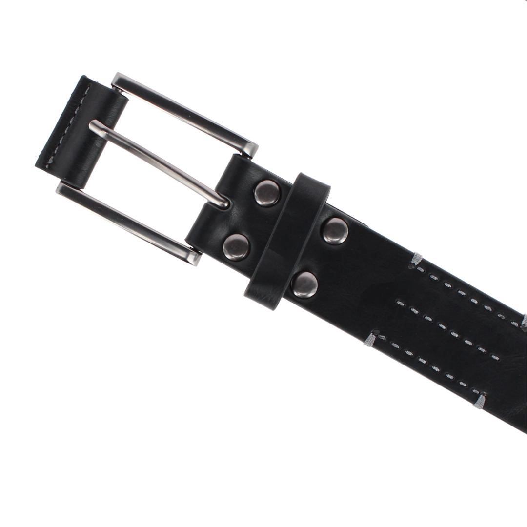 London Fog Supply Men's 38mm Burnished Edge Belt with Hand Lace Detail