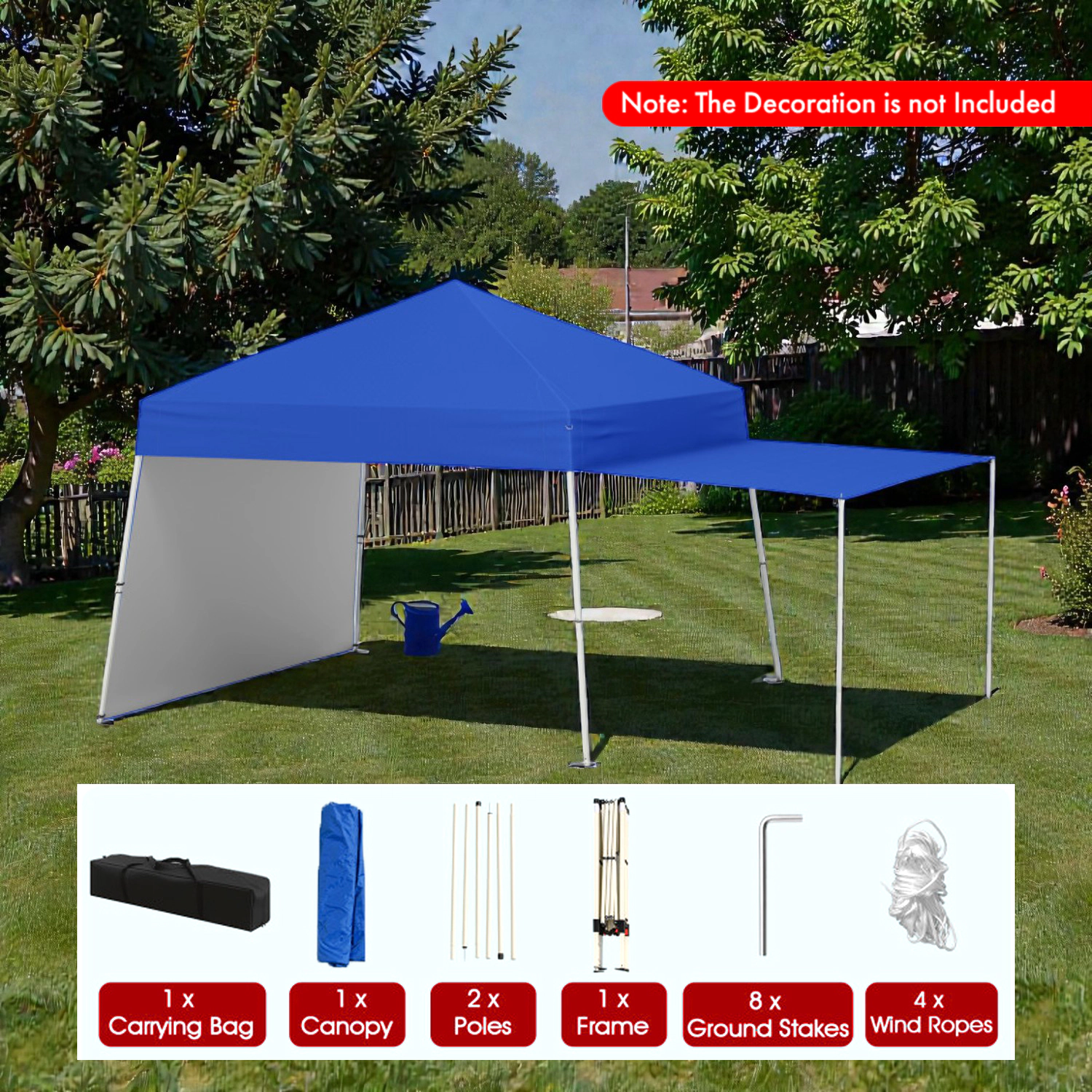 Hivvago Portable Outdoor Canopy with Dual-Purpose Sidewalls and Secure Ground Stakes