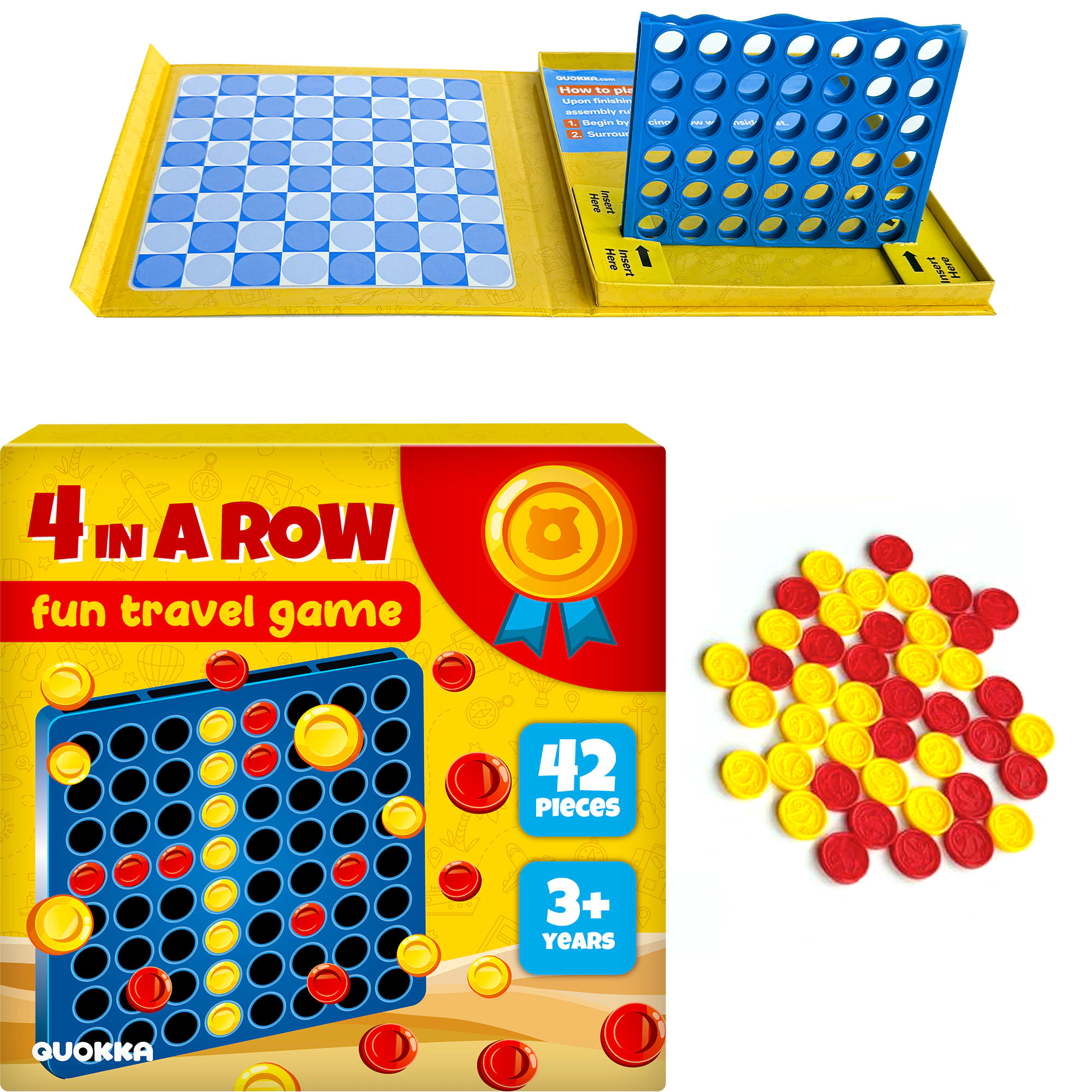 QUOKKA Magnetic Travel Games for Kids Ages 3-5, Portable Activity Set with Game Board and Pieces