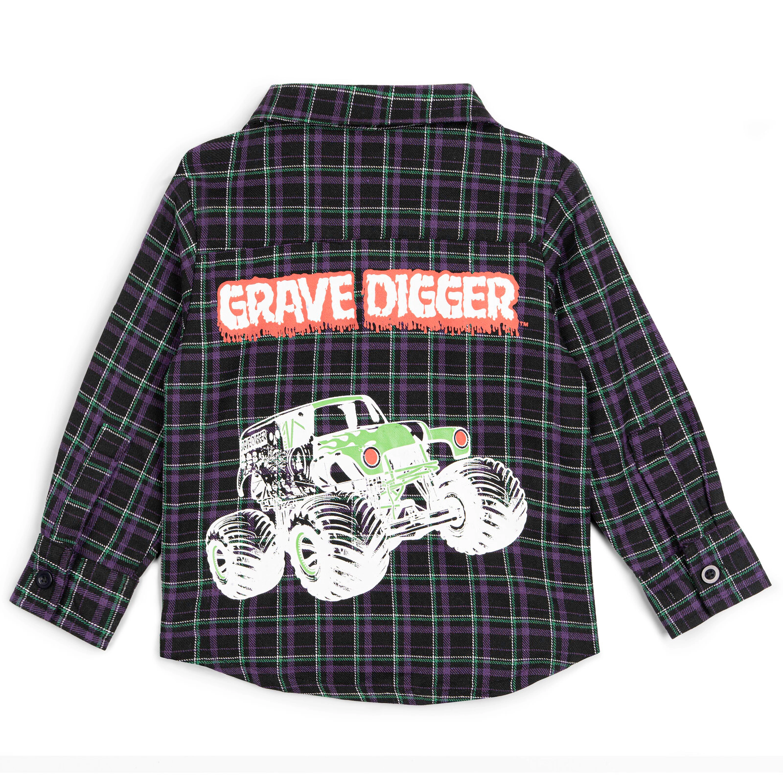 Monster Jam Grave Digger Matching Family Long Sleeve Button-Down Shirt