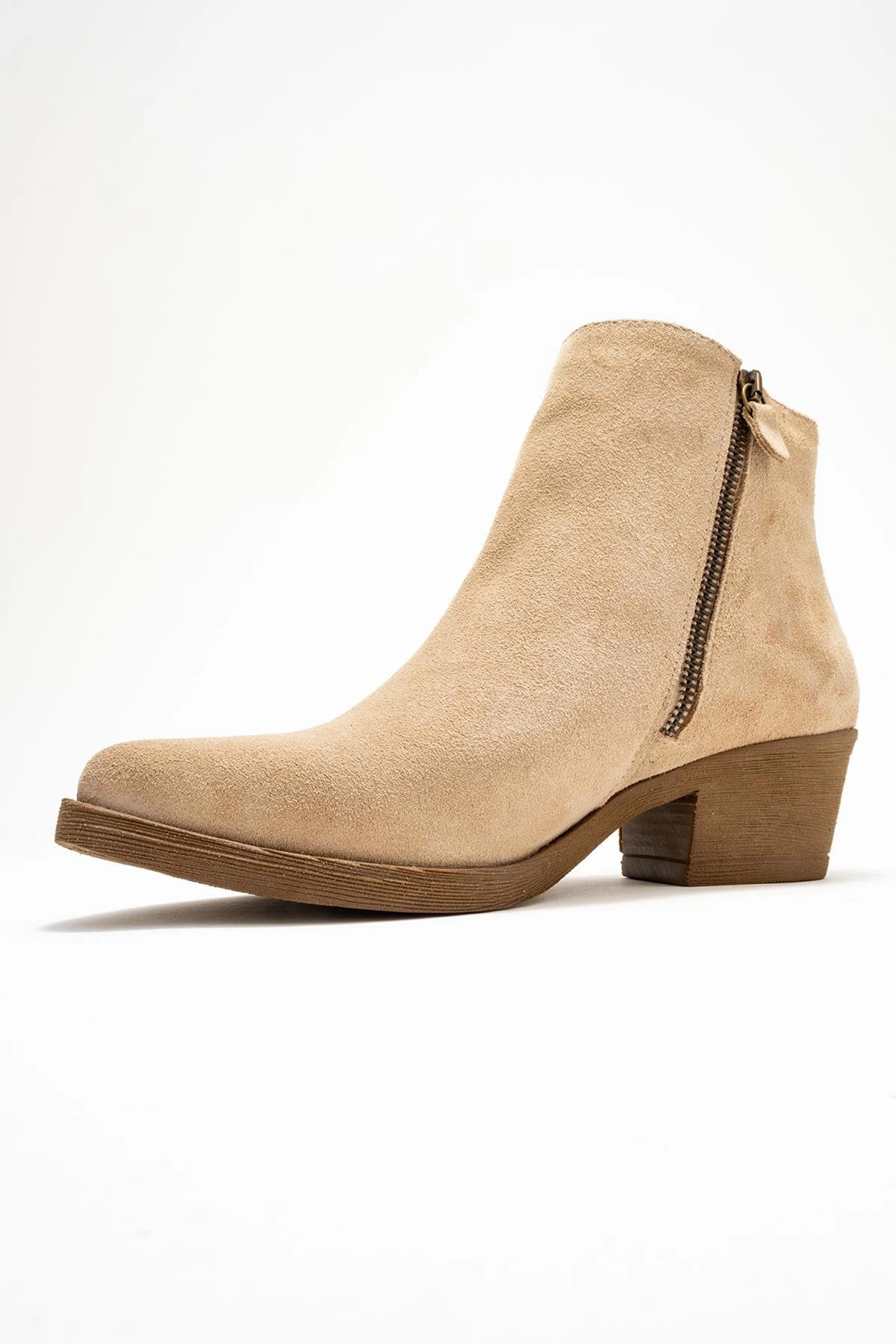 Forever & Always Womens Jayer Leather Double-Zip Block Heel Boots