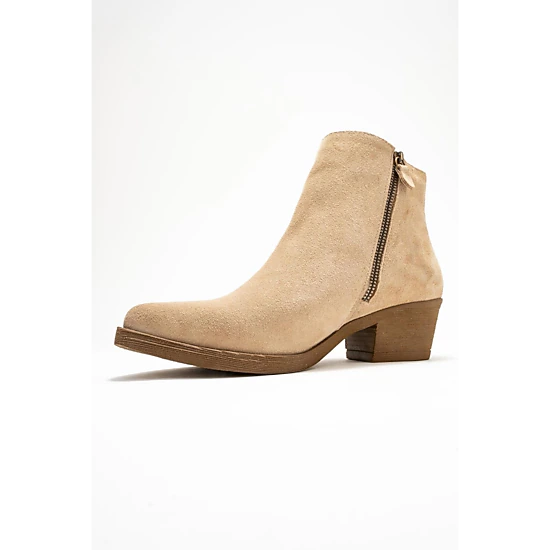 Forever & Always Womens Jayer Leather Double-Zip Block Heel Boots