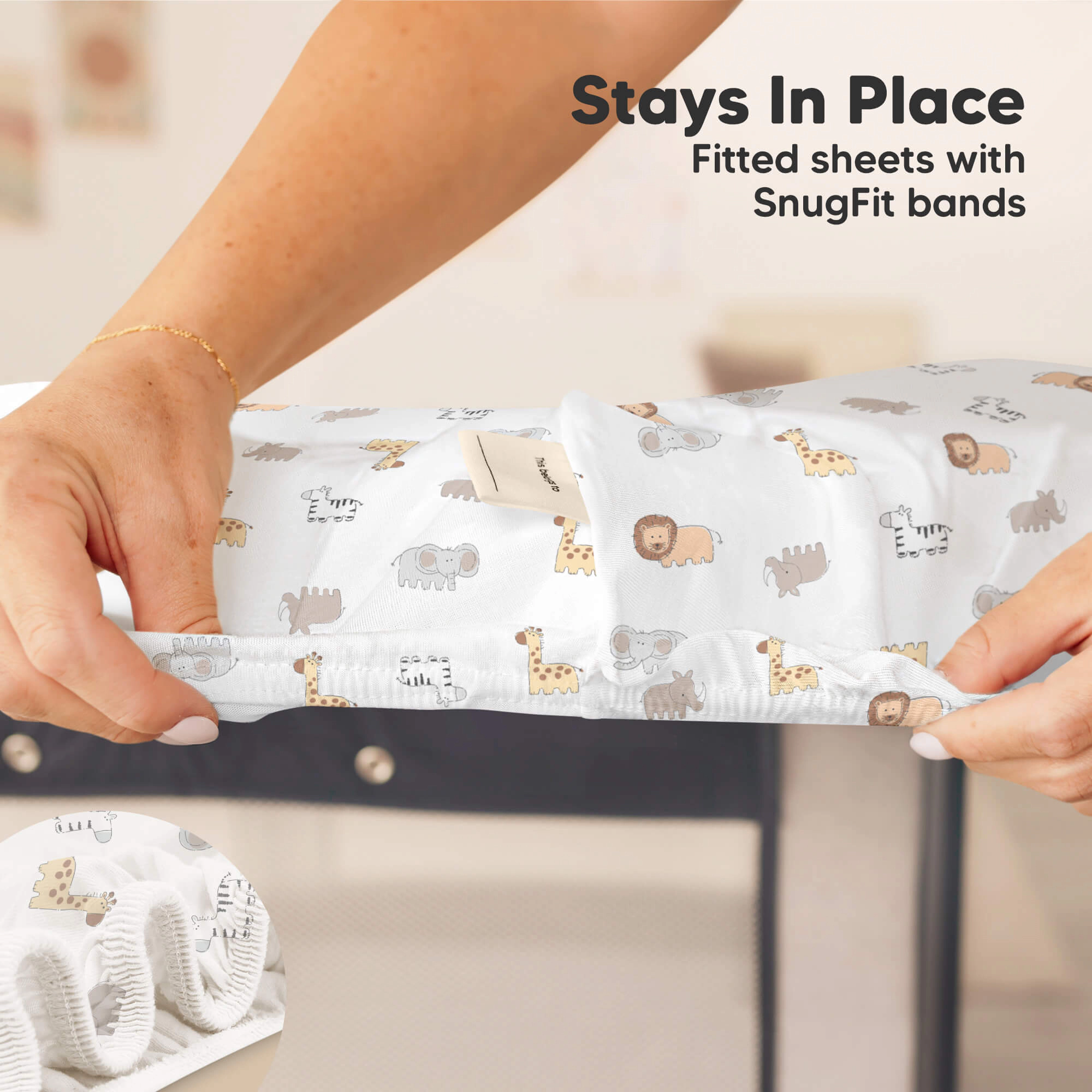 KeaBabies 2-Pack Soothe [Protect+] Waterproof Mini Crib Sheets