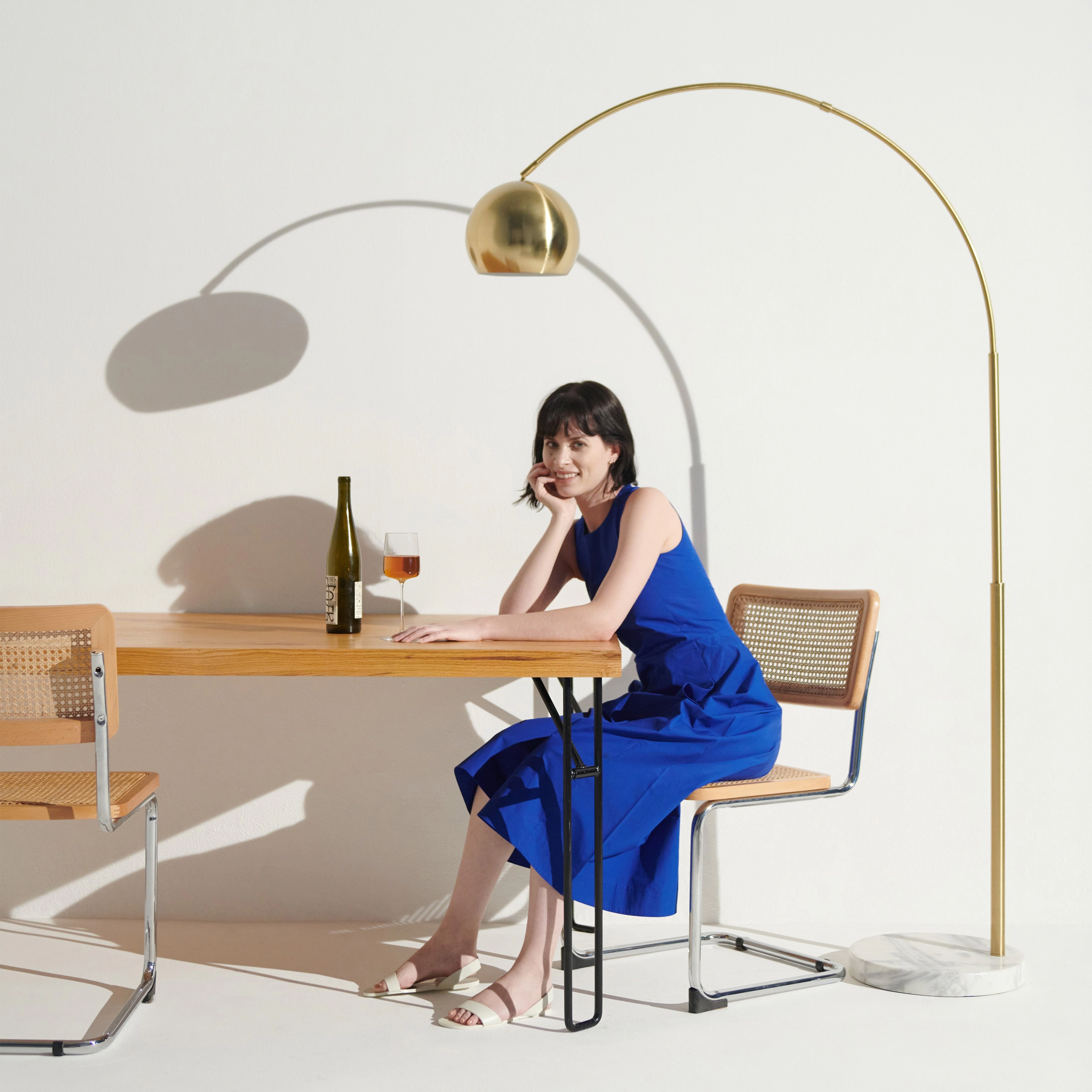 Brightech Olivia Marble Adjustable Floor Lamp
