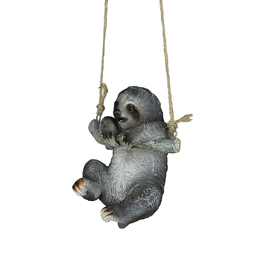 Mayrich Hand-Painted Resin Sculpture Three-Toed Sloth Hanging Statue ...