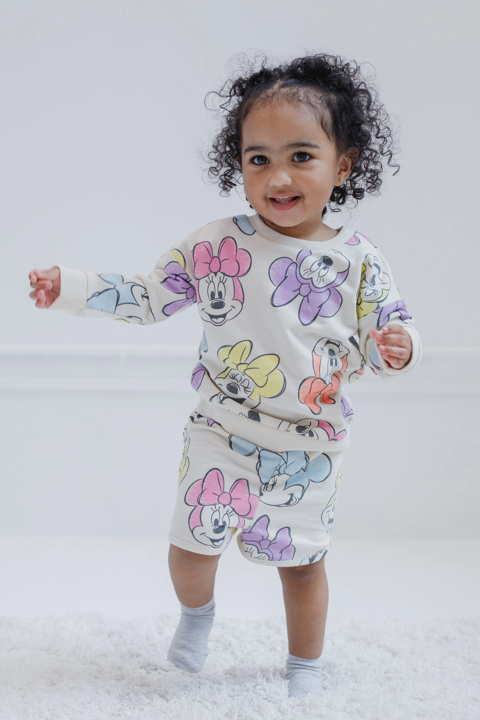 Disney Girls' 2-Piece Sweatshirt and Shorts Set