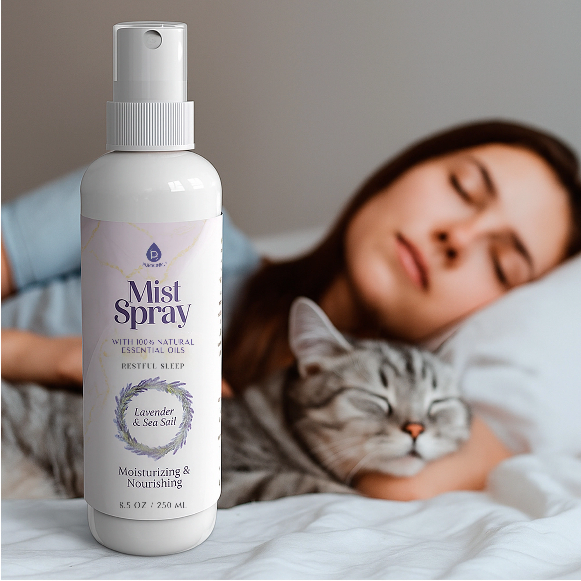 Pursonic Unisex Aromatherapy Lavender & Sea Salt Mist Spray with 100% Natural Essential Oils