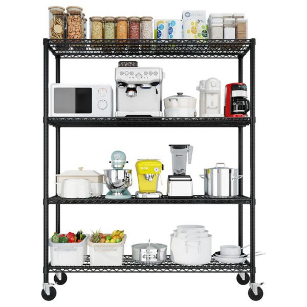 Flynama Heavy Duty Wire Shelving with Wheels 2500LBS NSF Adjustable Steel Rack for Garage Pantry and Commercial Shelving