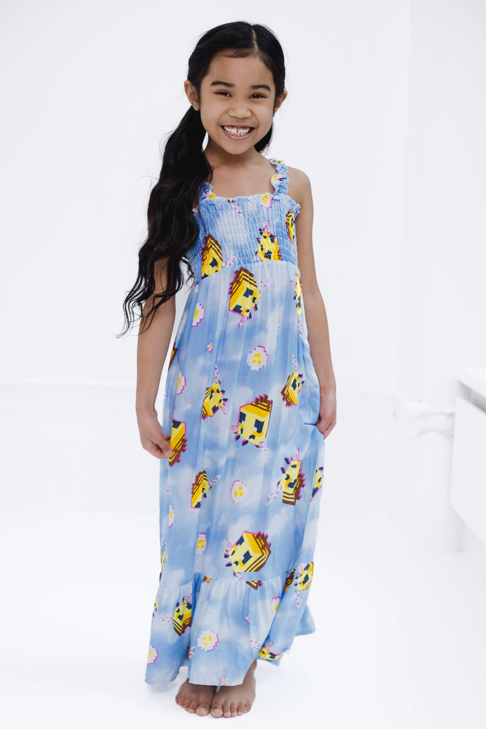 Minecraft Bee Girls' Sleeveless Maxi Dress