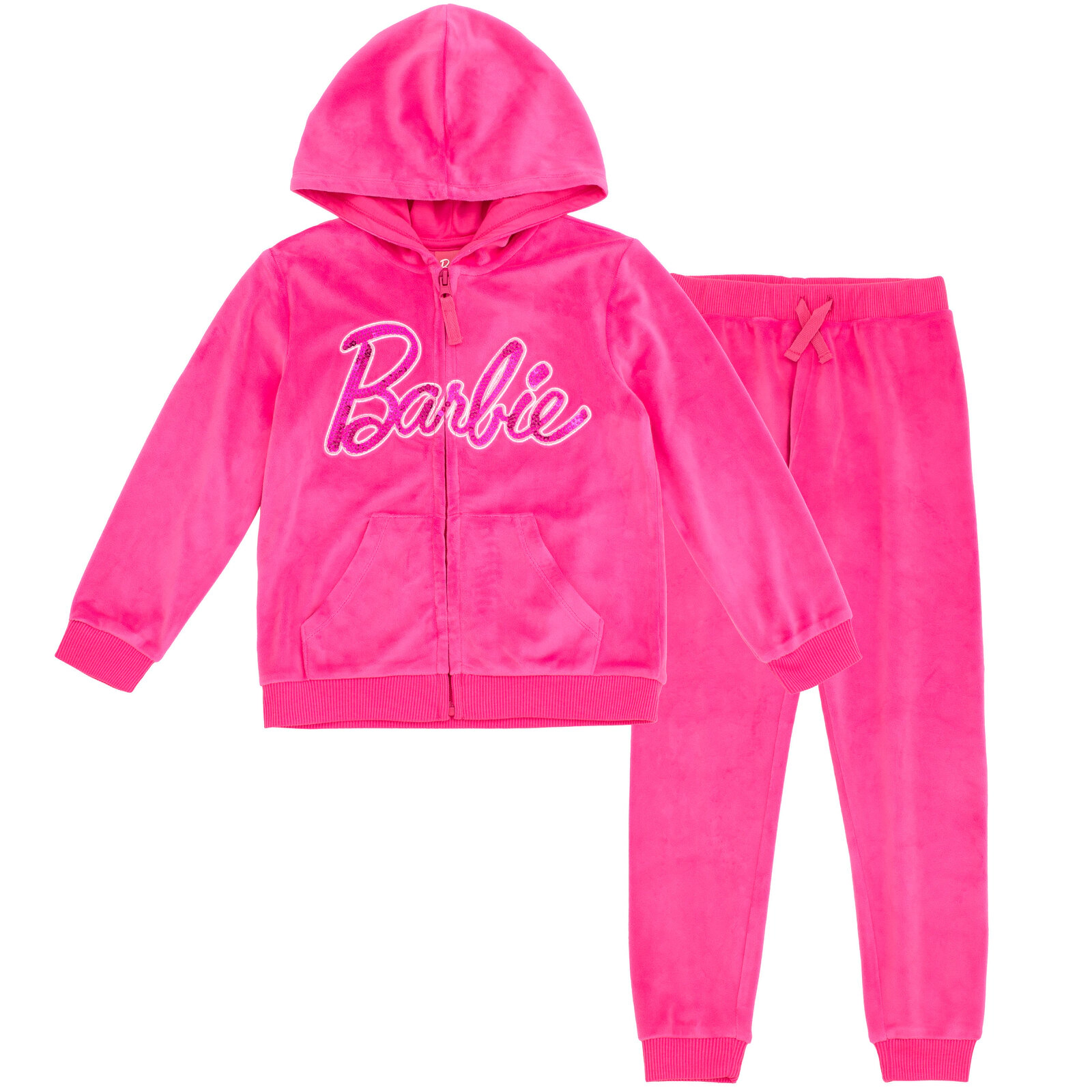 Barbie Girls' Velour Hoodie and Pants Set Coverall