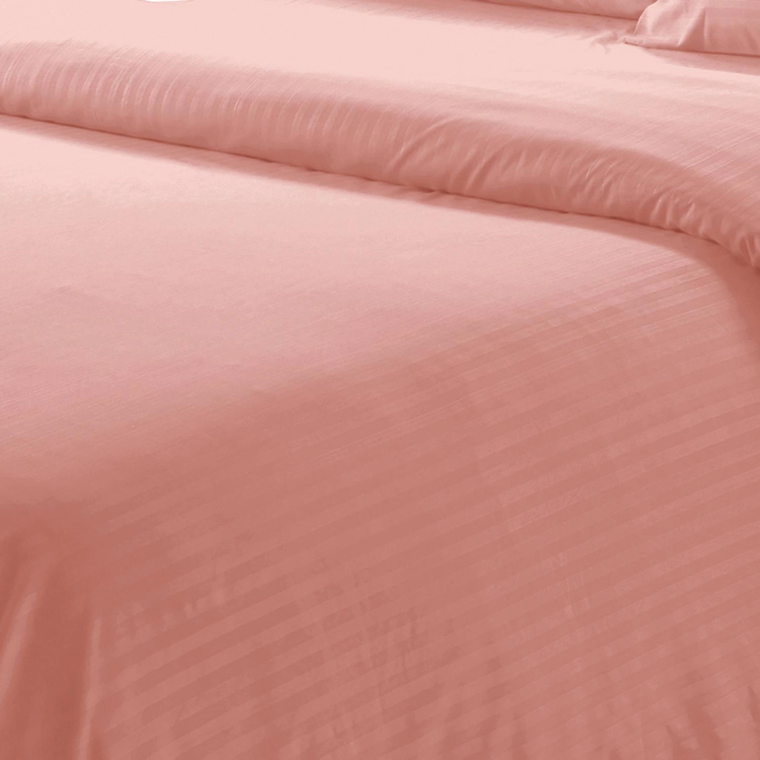 Plazatex Dobby Stripe Luxurious Ultra Soft Moisture Wicking Solid Color 6 Pieces Sheet Set King Blush