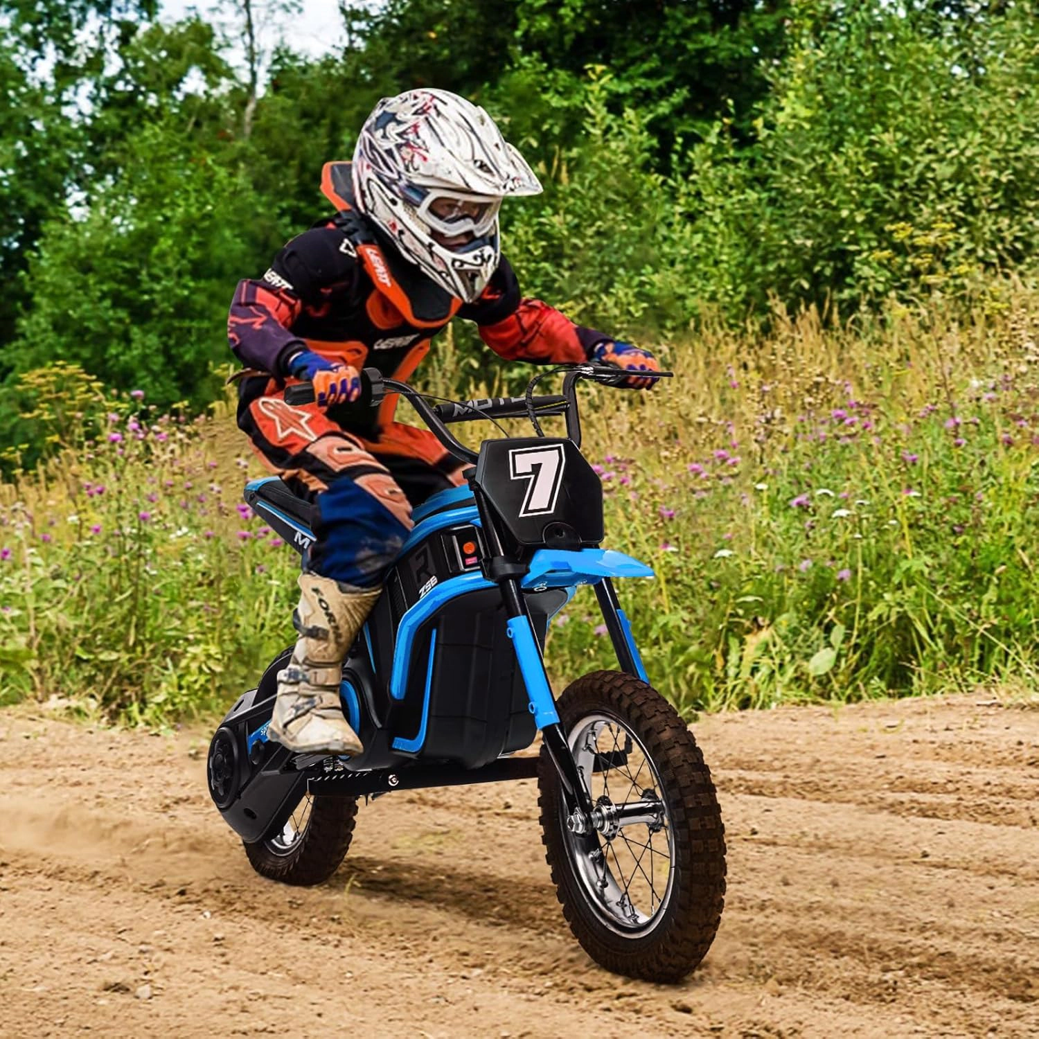 24V Kids Electric Dirt Bike, 3-Speed Ride On Motorcycle w/Suspension, 14.29MPH, ASTM Certified