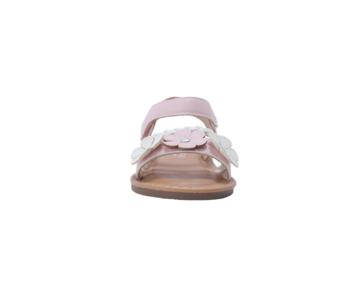 bebe Toddler Girl's Strappy Sandals with Floral Applique