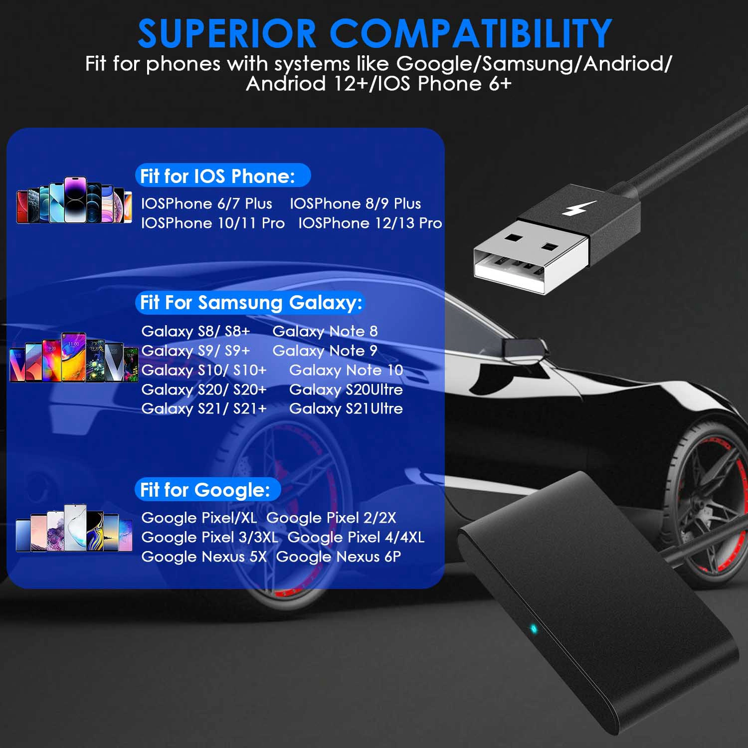 GBruno 5GHz Wireless Adapter For Car Infotainment