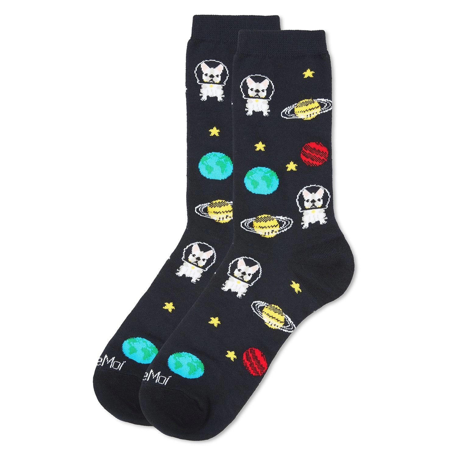 MeMoi In Space No One Can Hear You Bark Bamboo Blend Crew Socks