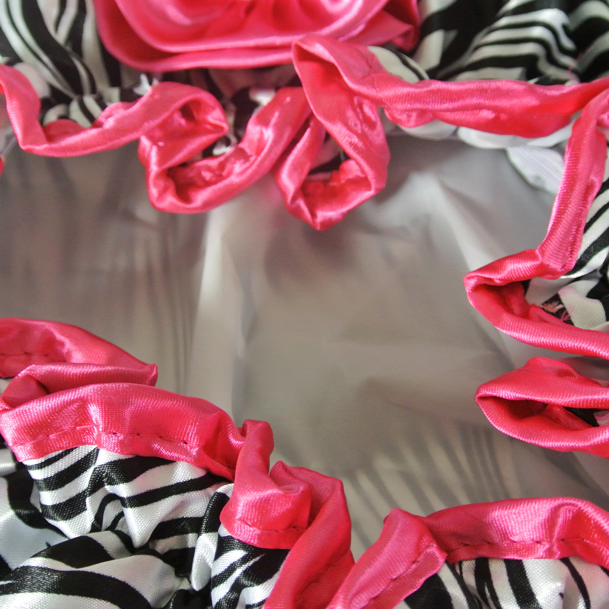 Wrapables Women's Stylish Satin Shower Cap, Zebra
